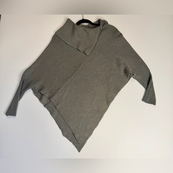 White House Black Market Gray Cowl Neck Sweater - Picture 2 of 16